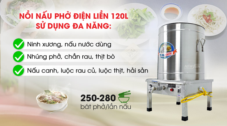 Ứng dụng của nồi nấu phở Việt Nam 120 lít (điện liền)
