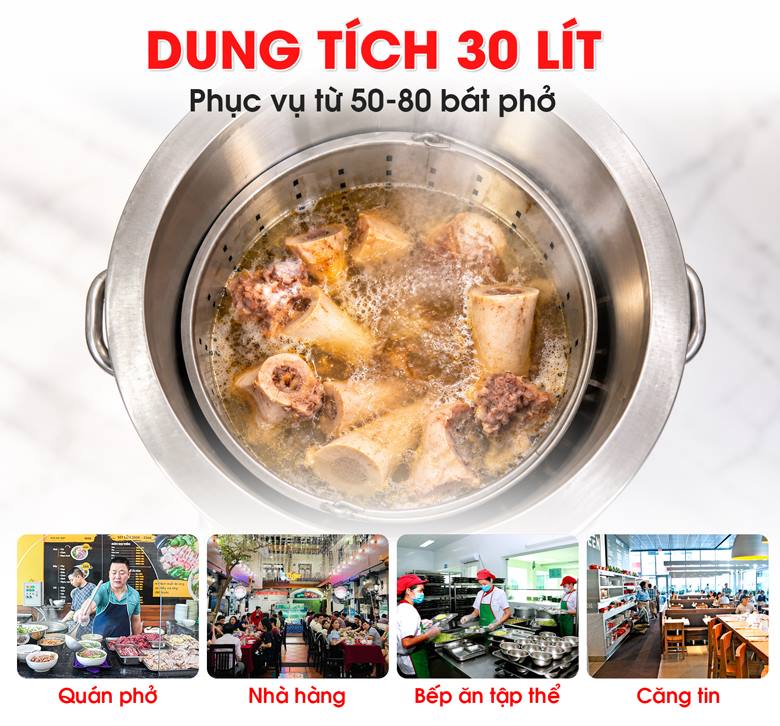Nồi nấu phở sử dụng đa năng