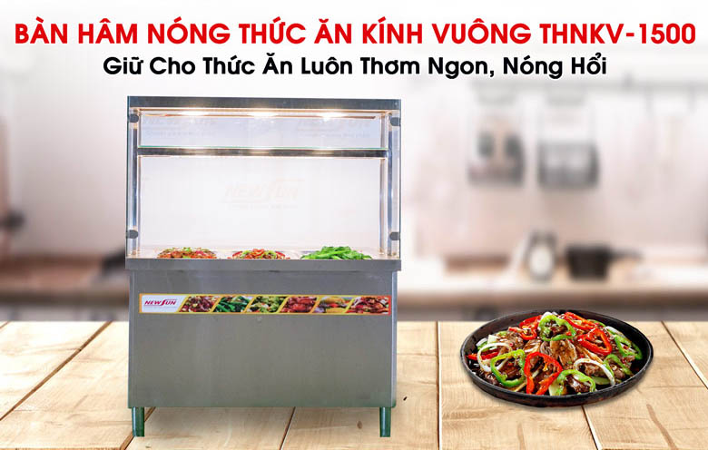 Bàn hâm nóng thức ăn kính vuông KV-1500 – Giữ cho thức ăn luôn thơm ngon, nóng hổi 