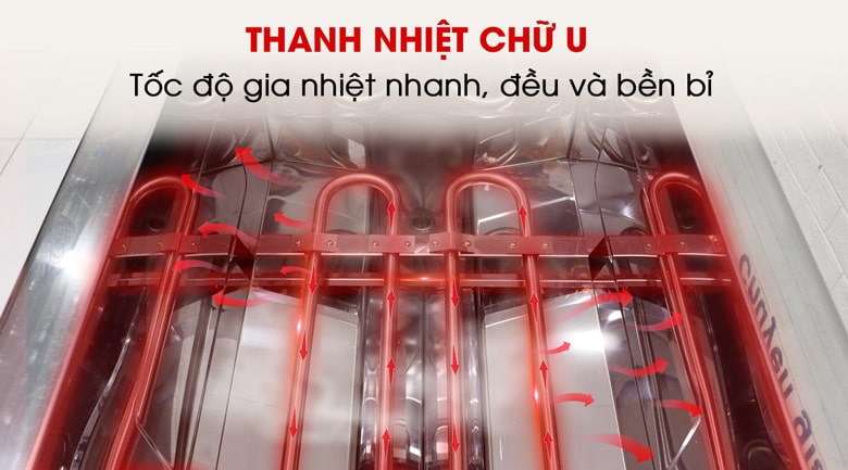 Thanh nhiệt công suất lớn giúp gia nhiệt nhanh