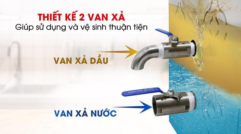 Van xả dầu và van xả nước tiện lợi