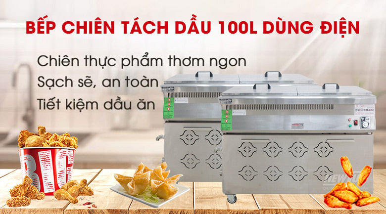 Bếp chiên tách dầu 100 lít dùng điện BCTD-A100L NEWSUN