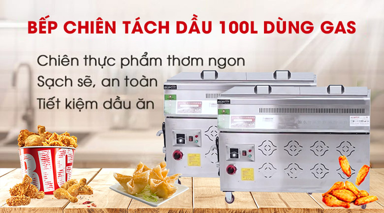 Bếp chiên tách dầu 100L dùng gas NEWSUN 