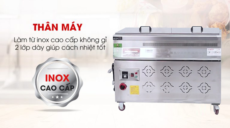 Bếp bền bỉ và cách nhiệt tốt nhờ thân bếp thiết kế 2 lớp inox cao cấp 