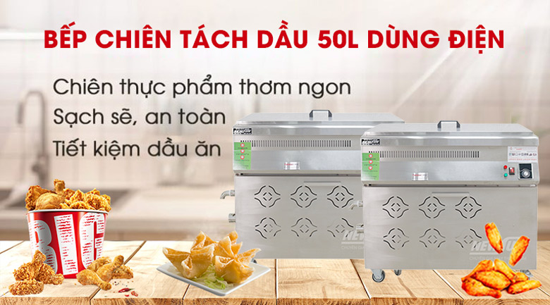 Bếp chiên tách dầu 50L dùng điện NEWSUN 