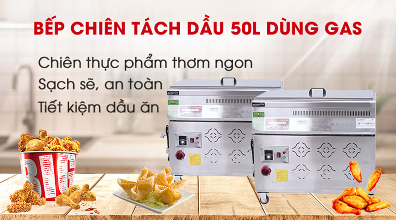 bếp chiên tách dầu 50 lít dùng gas BCTD-B50L NEWSUN