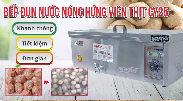 Bếp đun nước nóng hứng viên thịt NSCY-25 mang đến giải pháp đun nước sôi để hứng viên thịt NHANH CHÓNG – TIẾT KIỆM – ĐƠN GIẢN 