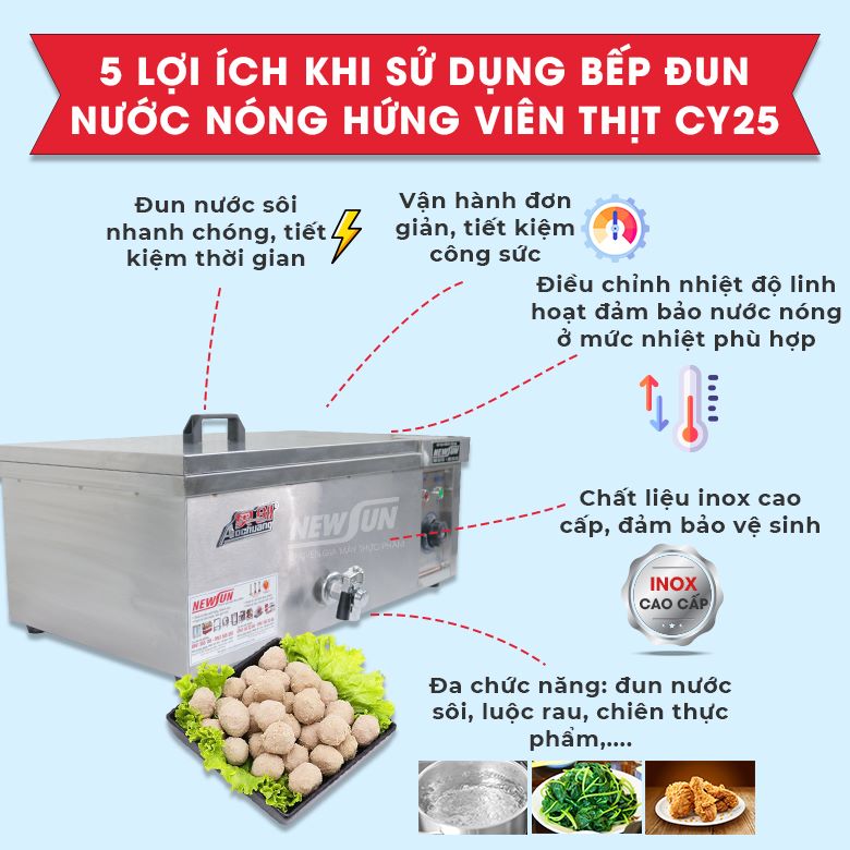 Lợi ích khi sử dụng bếp đun nước nóng hứng viên thịt NSCY-25