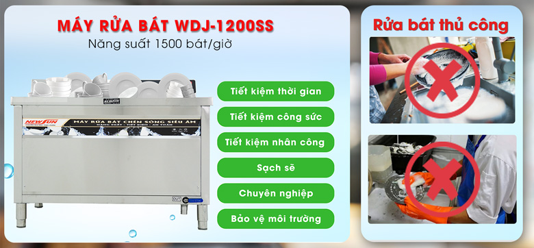 Lợi ích của máy rửa bát sóng siêu âm WDJ-1200SS