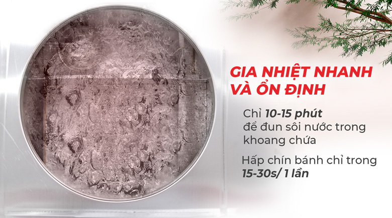 Gia nhiệt nhanh và thời gian hấp chín chỉ 15-30s