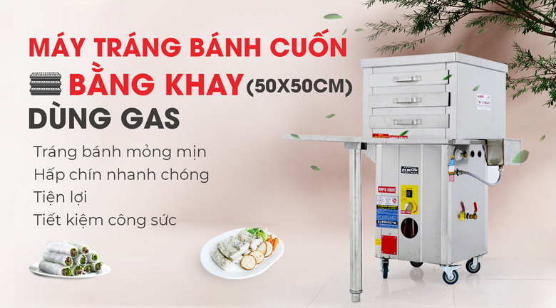 Máy tráng bánh cuốn MTBC-BK/KV/50x50CM/G NEWSUN