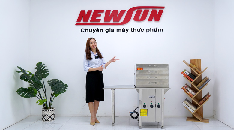 Máy tráng bánh cuốn dùng điện bằng khay (40×50)cm chính hãng NEWSUN phân phối