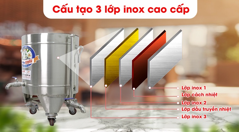 cấu tạo 3 lớp inox