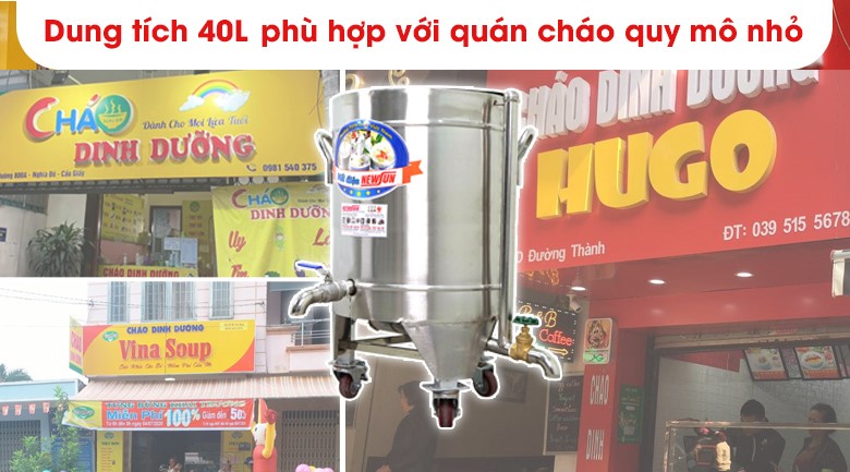 Quy mô nhỏ phù hợp với dung tích 40l