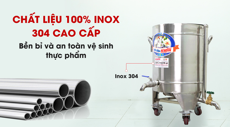 Chất liệu inox 304 đảm bảo an toàn vệ sinh