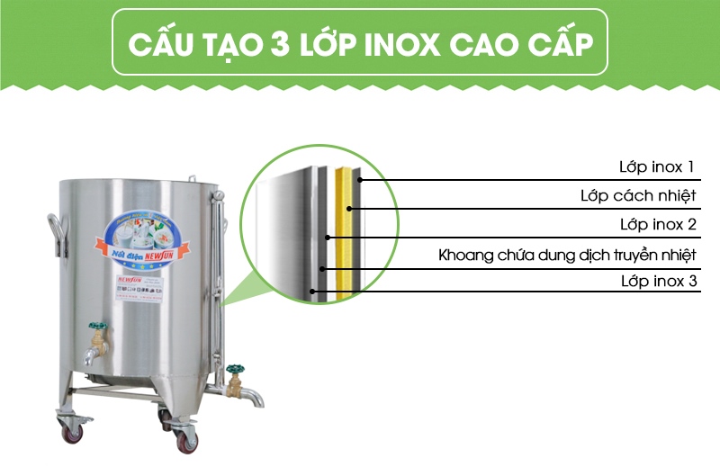 Làm từ inox cao cấp, chất lượng