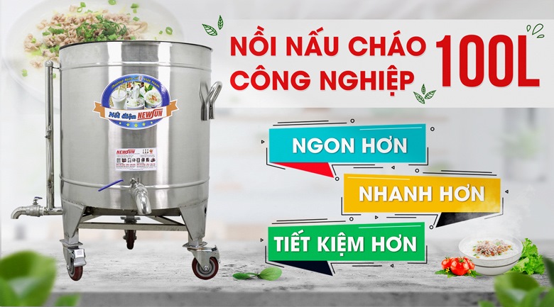 Nồi nấu cháo công nghiệp 100L