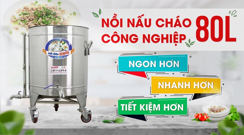 Nồi nấu cháo công nghiệp 80L