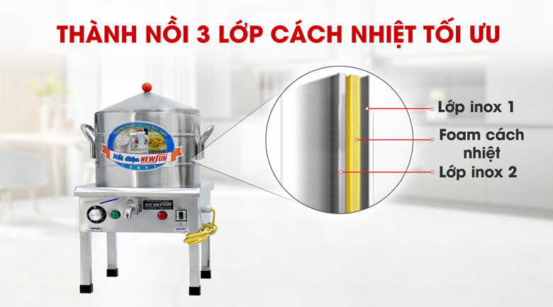 Thiết kế thân nồi giữ nhiệt tốt