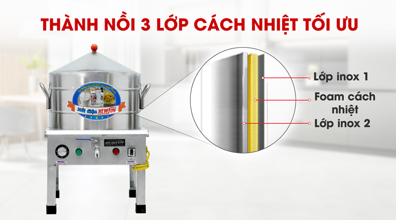 Thiết kế thân nồi giữ nhiệt tốt