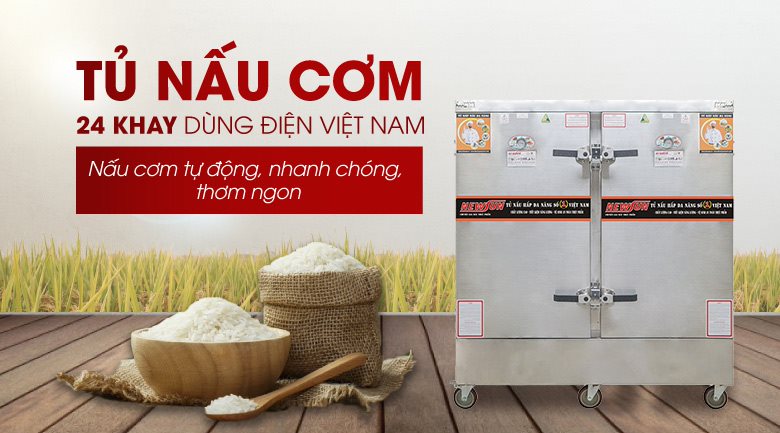 Tủ nấu cơm công nghiệp 100kg THVNĐ24K304 nhanh chóng, hiệu quả