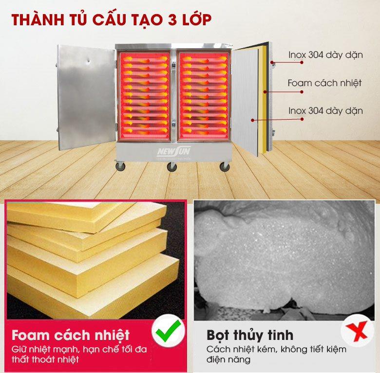 Thiết kế thành tủ 3 lớp cách nhiệt tối ưu