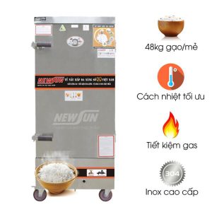 Tủ nấu cơm công nghiệp 50kg 12 khay THVNG12K304