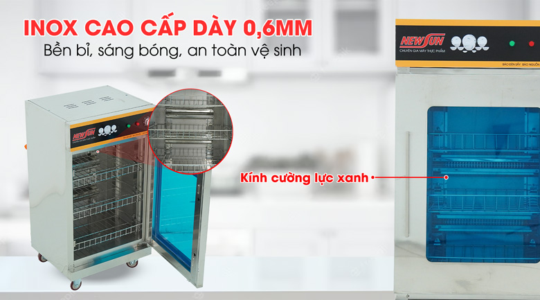 Chất liệu inox cao cấp và kính cường lực xanh dày dặn 