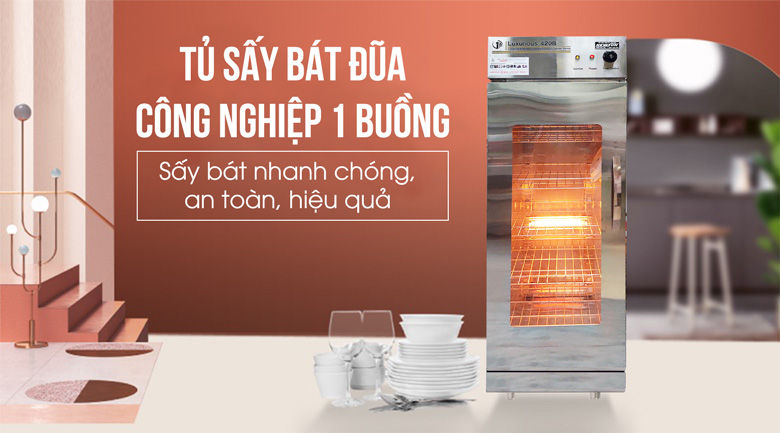 Tủ sấy bát chén 1 buồng công nghiệp 