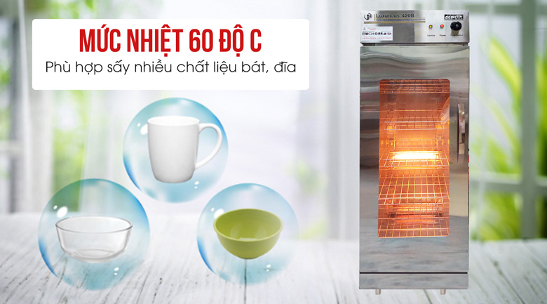 Mức nhiệt sấy phù hợp với nhiều chất liệu bát, đĩa 