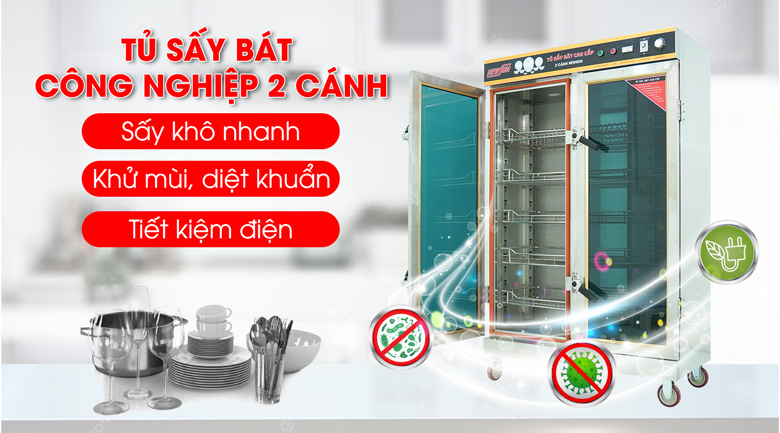 tủ sấy chén bát công nghiệp TSBVN-2C/5K NEWSUN