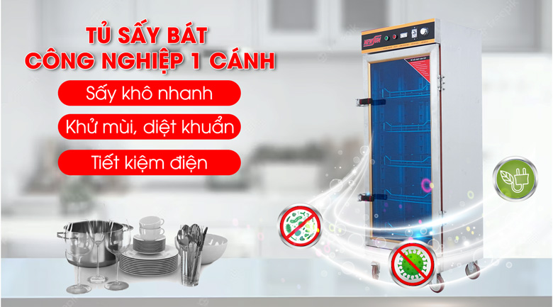 Tủ sấy chén công nghiệp TSBVN-1C/5K của NEWSUN