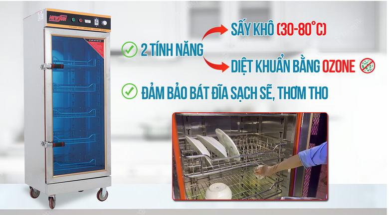 Kết hợp tính năng sấy khô và khử mùi, diệt khuẩn