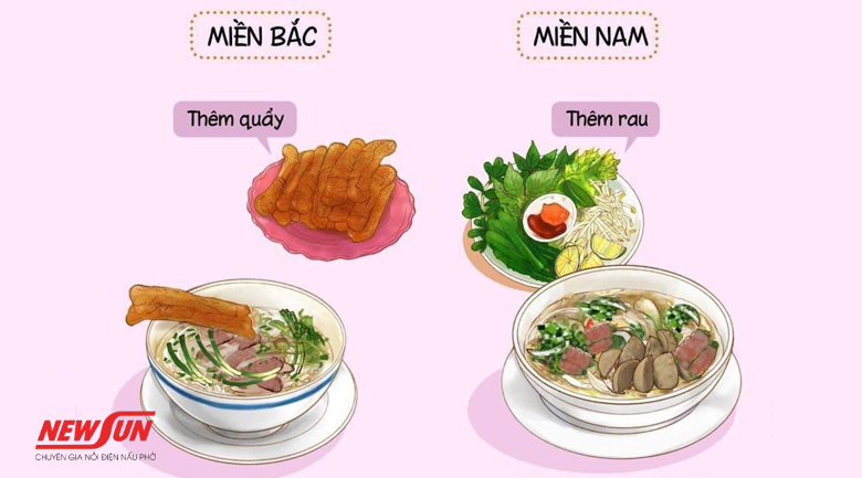 So sánh phở miền Bắc và miền Nam có gì khác nhau không? phở miền bắc và miền nam có gì khác nhau đồ ăn kèm