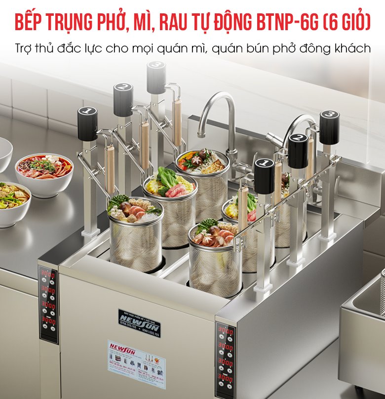 Bếp trụng mì tự động BTNP-6G 6 hộc