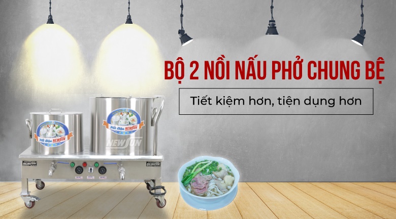 Bộ 2 nồi nấu phở chung bệ