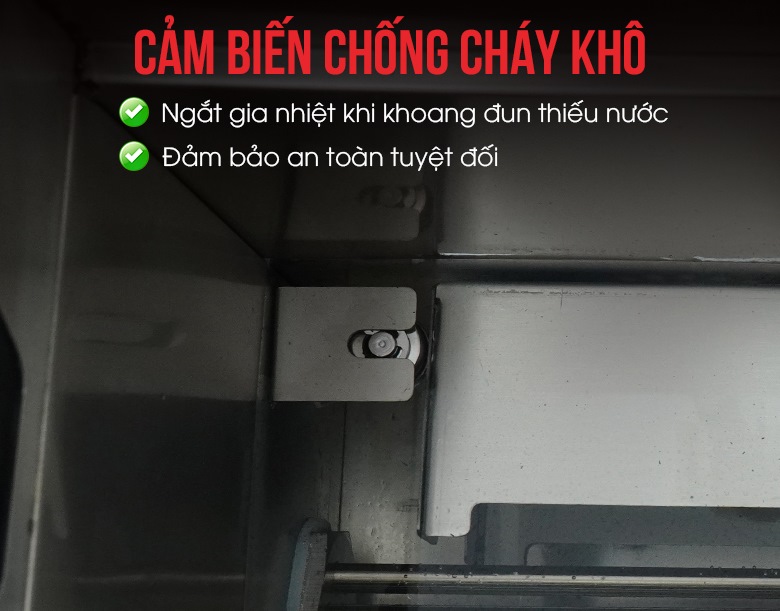 BTNP-6G được trang bị cảm biến chống cháy khô