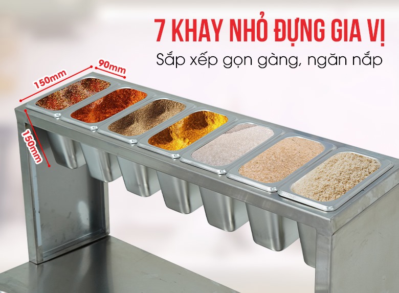 7 khay inox nhỏ đựng gia vị tiện lợi 