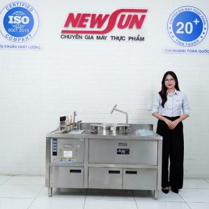 Bếp trụng mì phở tự động 3 giỏ kèm nồi nước dùng và khay gia vị NS-DB-3-503 Hình ảnh thực tế