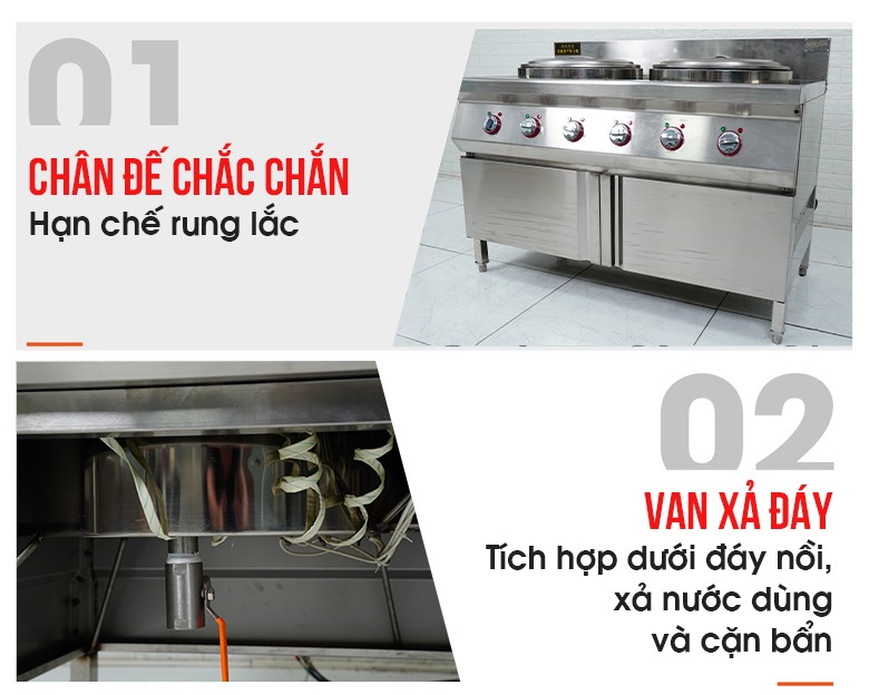 Bộ nồi nấu phở âm bàn 100L CY450 (2 nồi) Các chi tiết khác