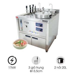 Bộ nồi nấu phở đôi và máy nhúng phở tự động JZML-3G-H30-30